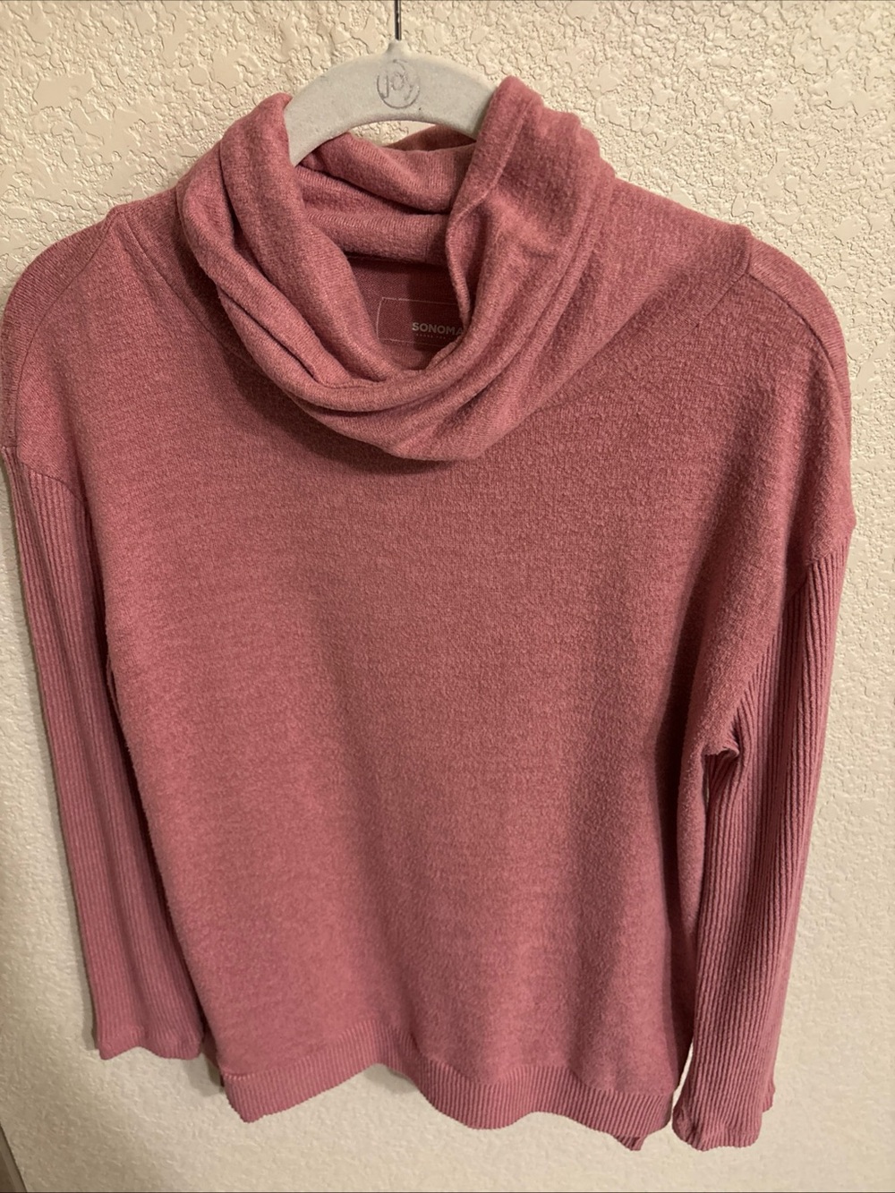 Sonoma Cowl Neck Sweater Pink Women’s Size Small Long Sleeve Cozy Soft